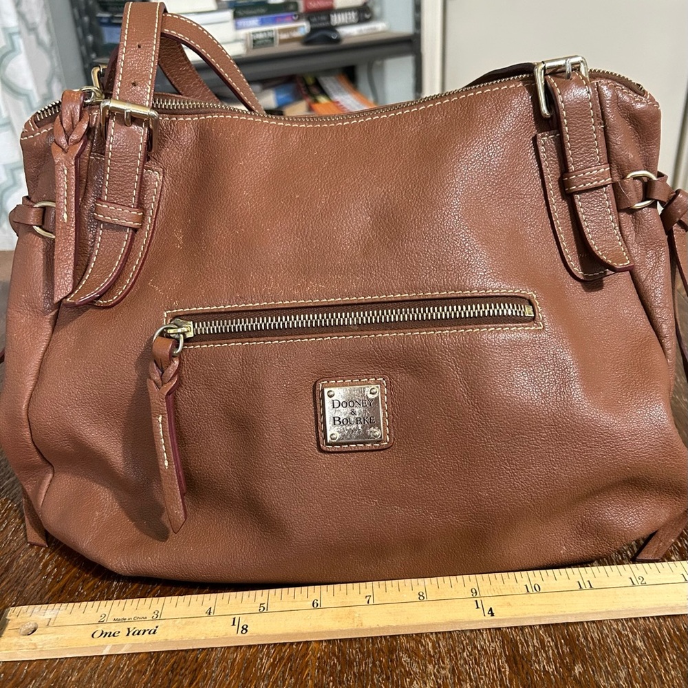 Dooney & Bourke Milk Chocolate Brown Leather Shoulder Large Hobo Bag